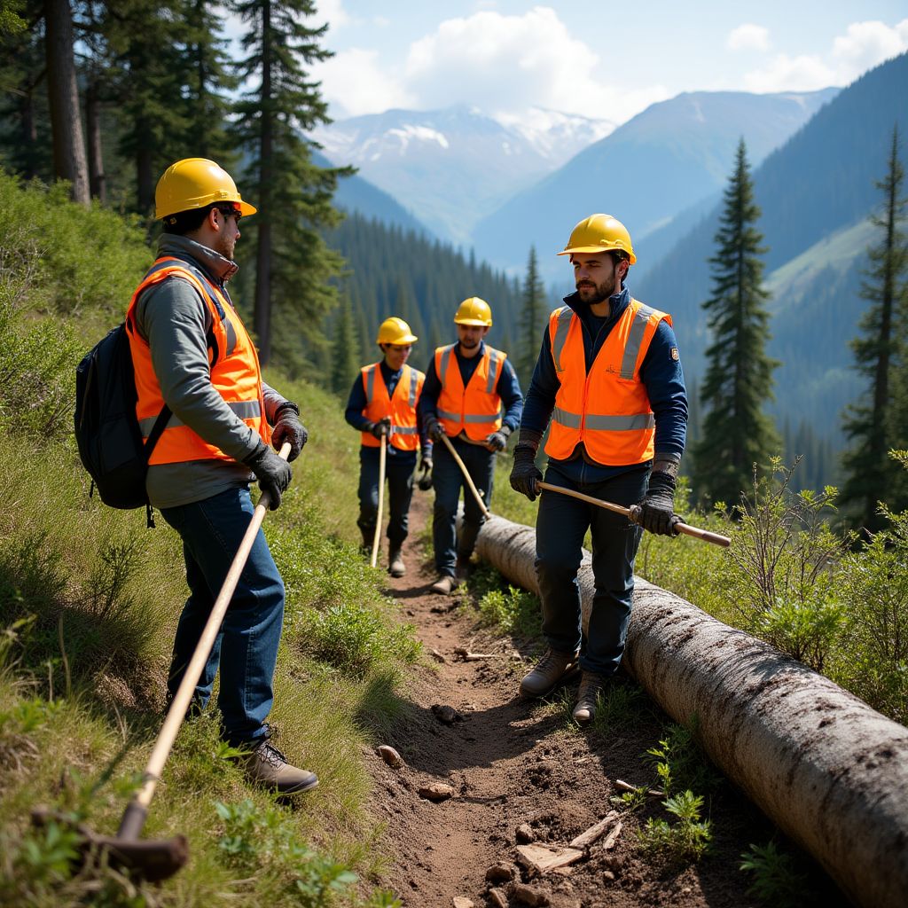 Trail maintenance volunteer day in Yoho